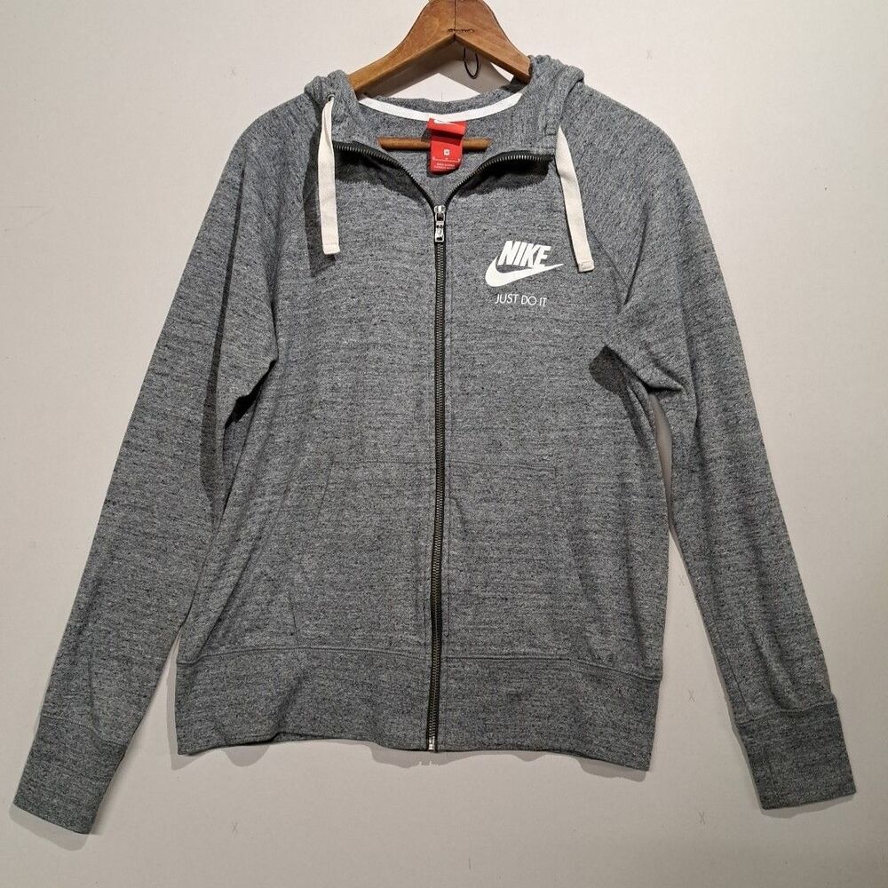 Nike Full Zip Hoodie Womens M Medium Gray Heather